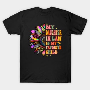 My Daughter In Law Is My Favorite Child Groovy Mother's Day T-Shirt